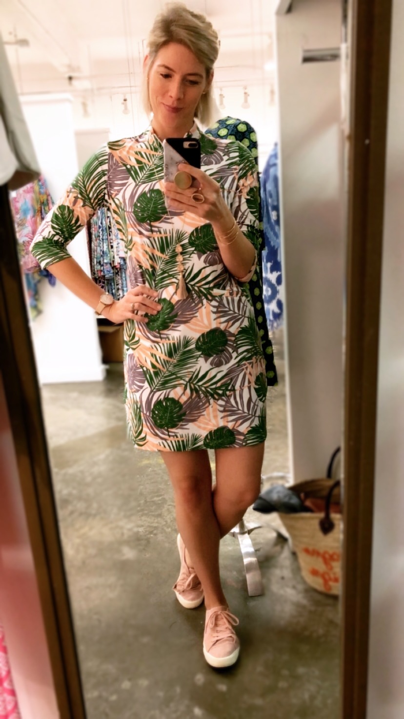 Doral Dress in Hideaway Apricot Green from The Katherine Way Resort 2018/2019 January Collection worn by Fashion Blogger Stephanie Mack of The Borrowed Babes Fashion Blog