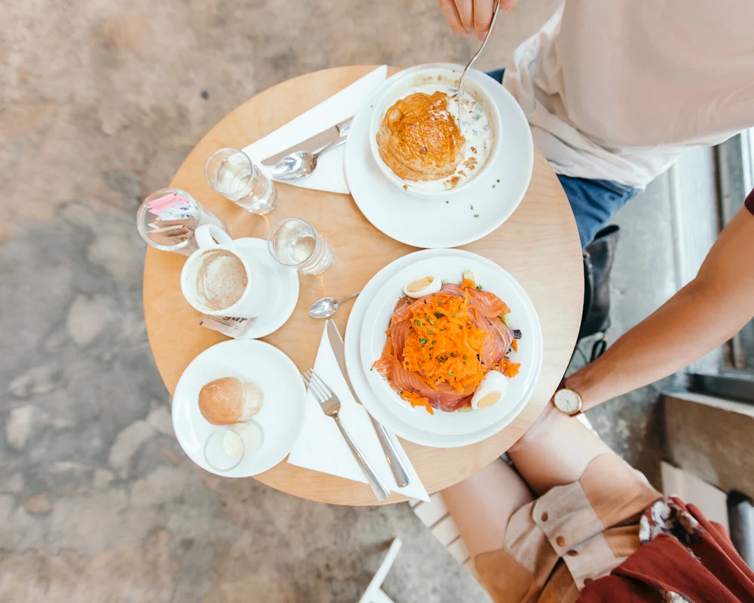 Breakfast for two, real food and soul food to start a brilliant day of traveling