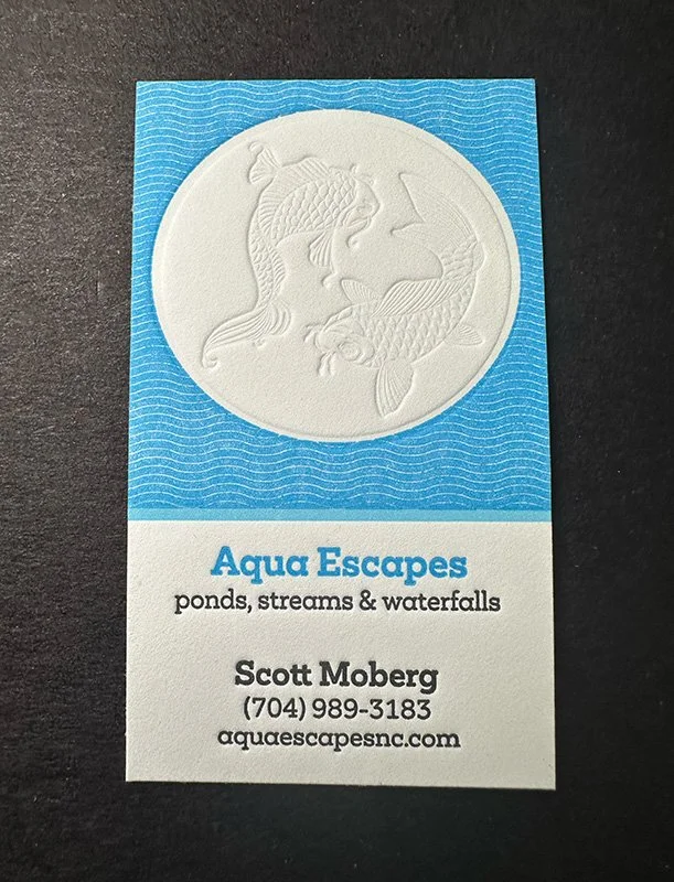 Letterpress printed with blind deboss