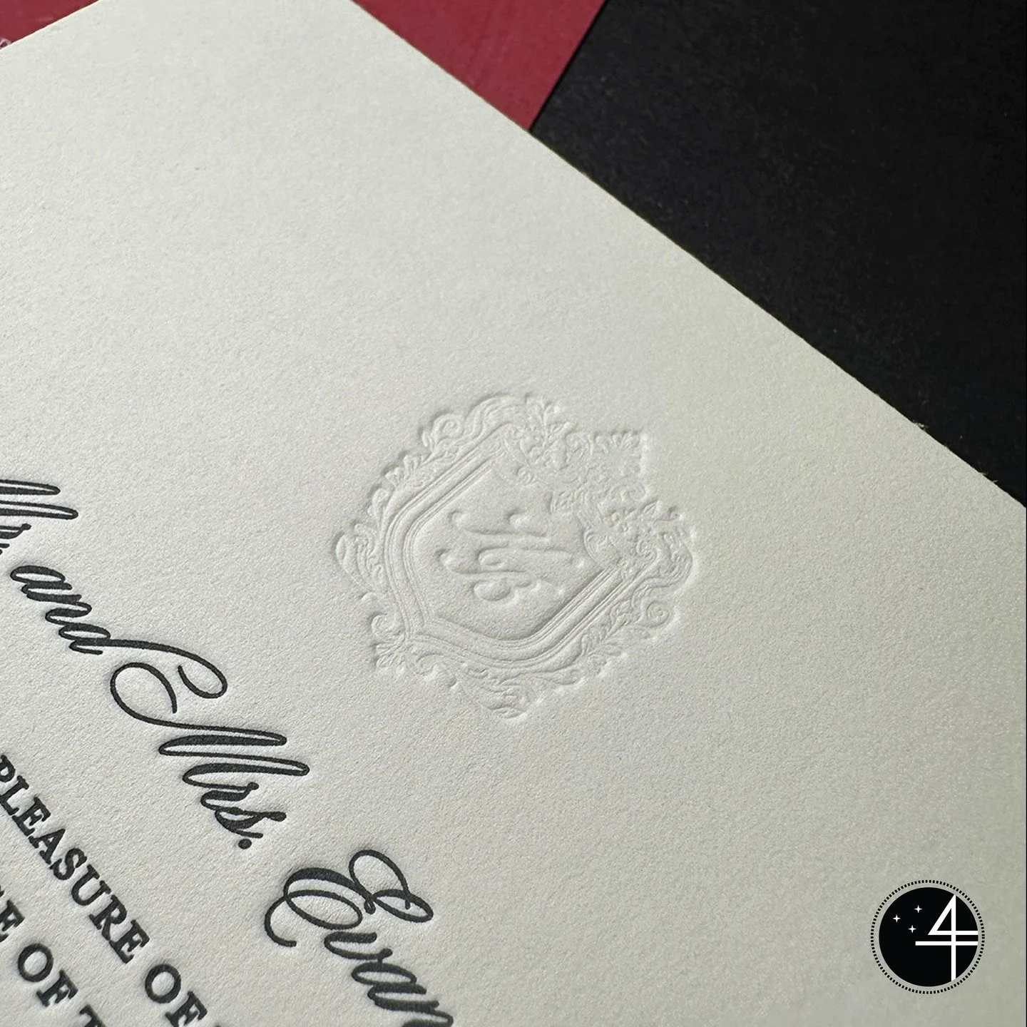 What a pleasure to print! This suite was printed by hand on our Vandercook, and carries the timeless beauty of letterpress &mdash; each impression a lasting mark of craft and care. Nothing like quality paper and expert printing to make that first imp