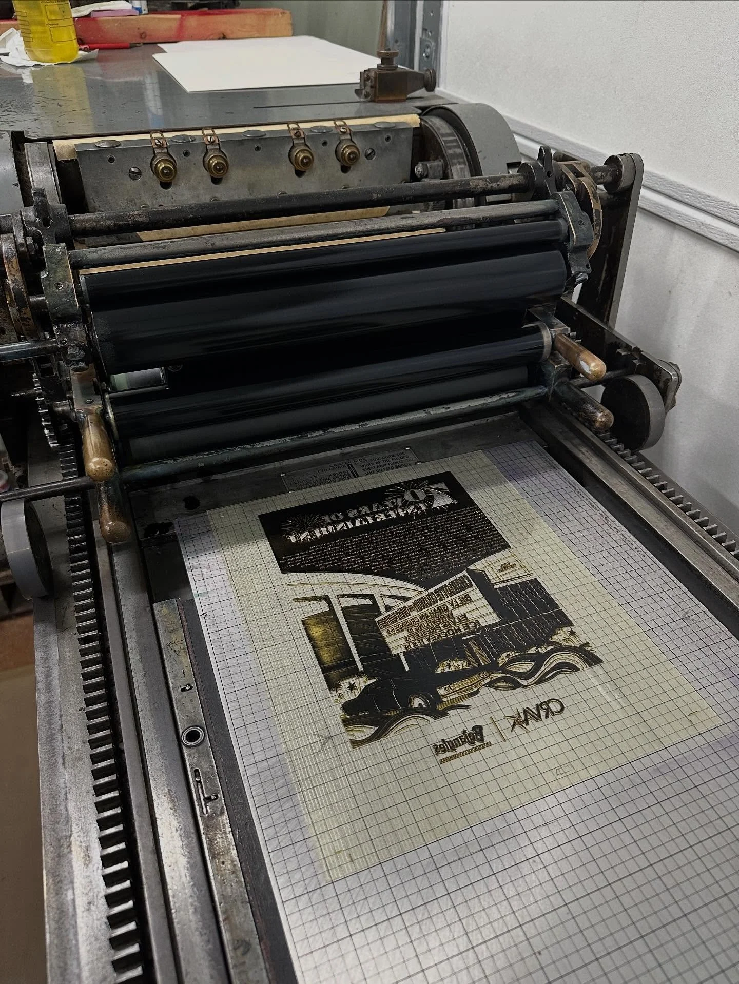 Absolutely delighted with the end product of today&rsquo;s poster run. #letterpress #letterpresslove #vandercook #poster #letterpressprinting #letterpressart