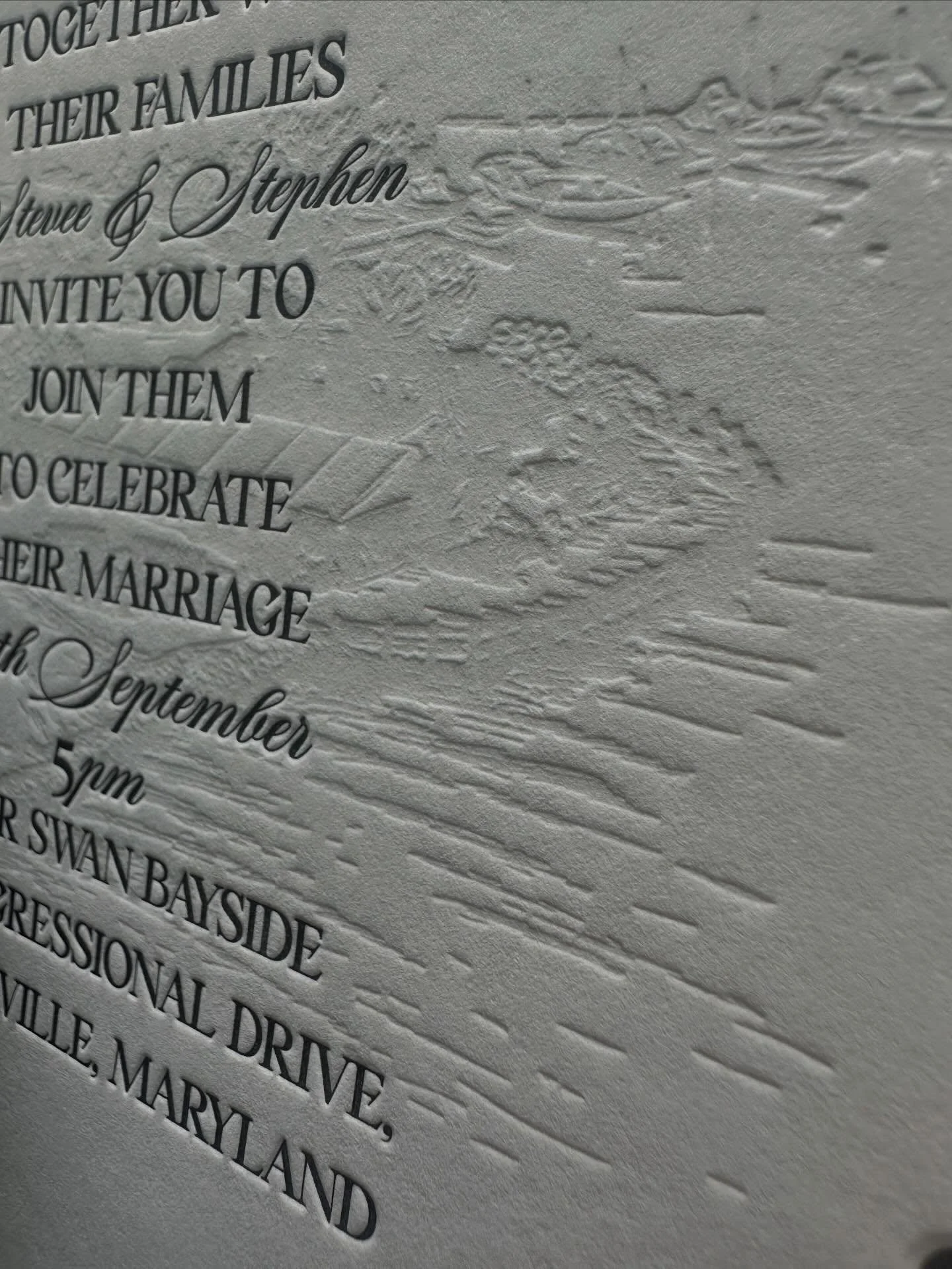 Blind deboss + deep black on thick cotton stock. Nothing says letterpress as elegantly. #letterpress #letterpressinvitations #letterpressprinting #letterpresslove