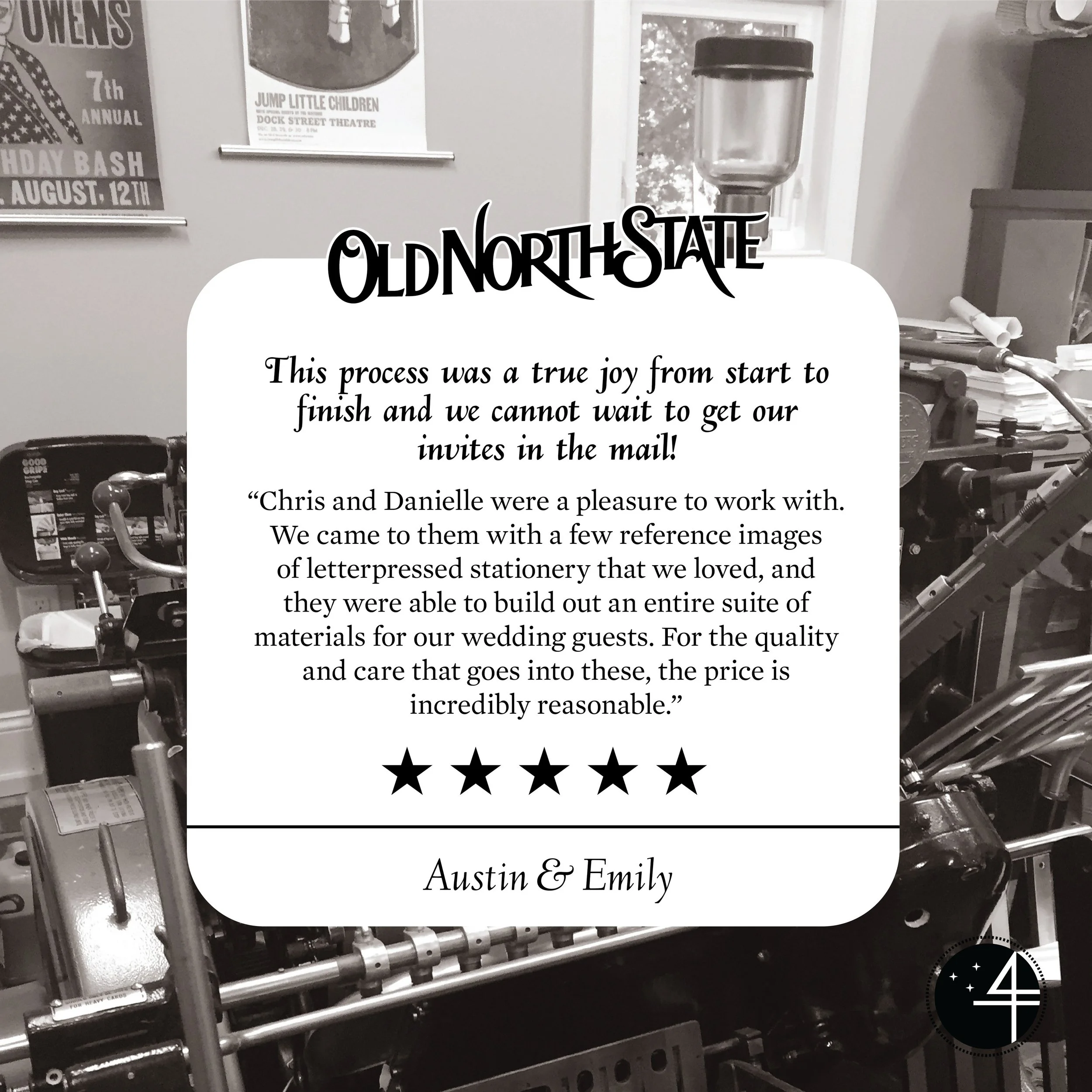 It was such a pleasure working with Emily &amp; Austin! They are such a fun couple and were an engaging, collaborative client. We can't wait to hear more about their big day this Fall and are honored to have done our part, from design to print, to ma