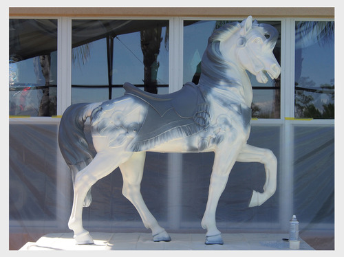 Then some white spray paint to have my magical white horse