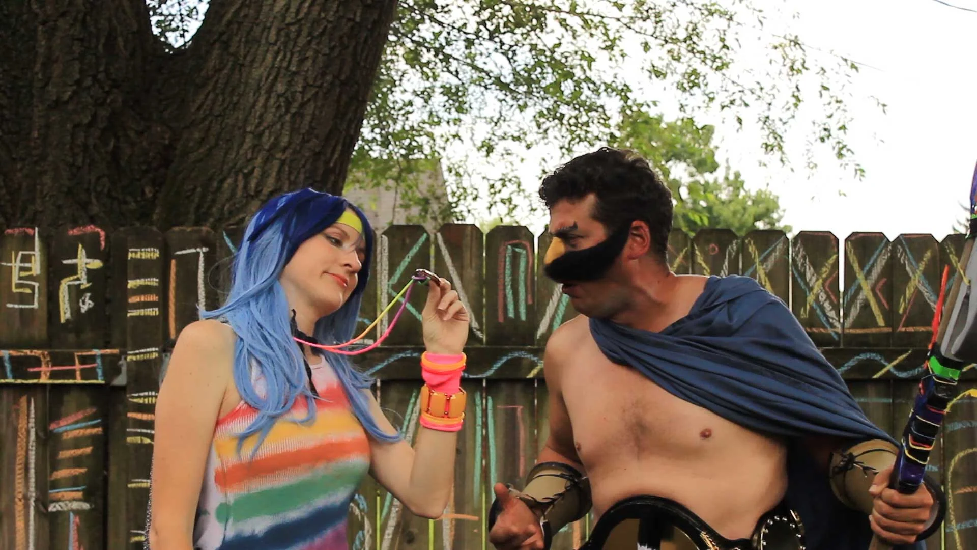 L.Bowes as "Flan" and David Gigliotti as "Roderick Bird-Man"