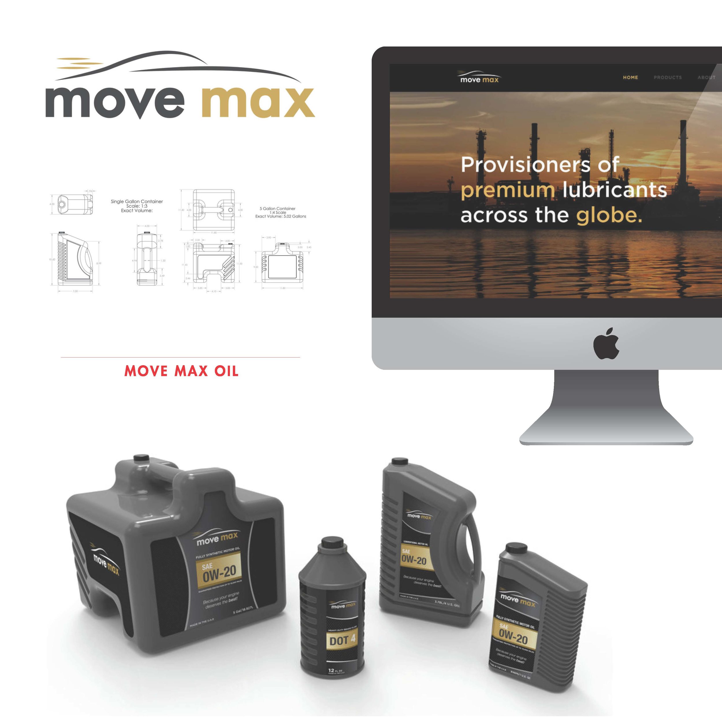 Some work from our first client MoveMax Oil. 