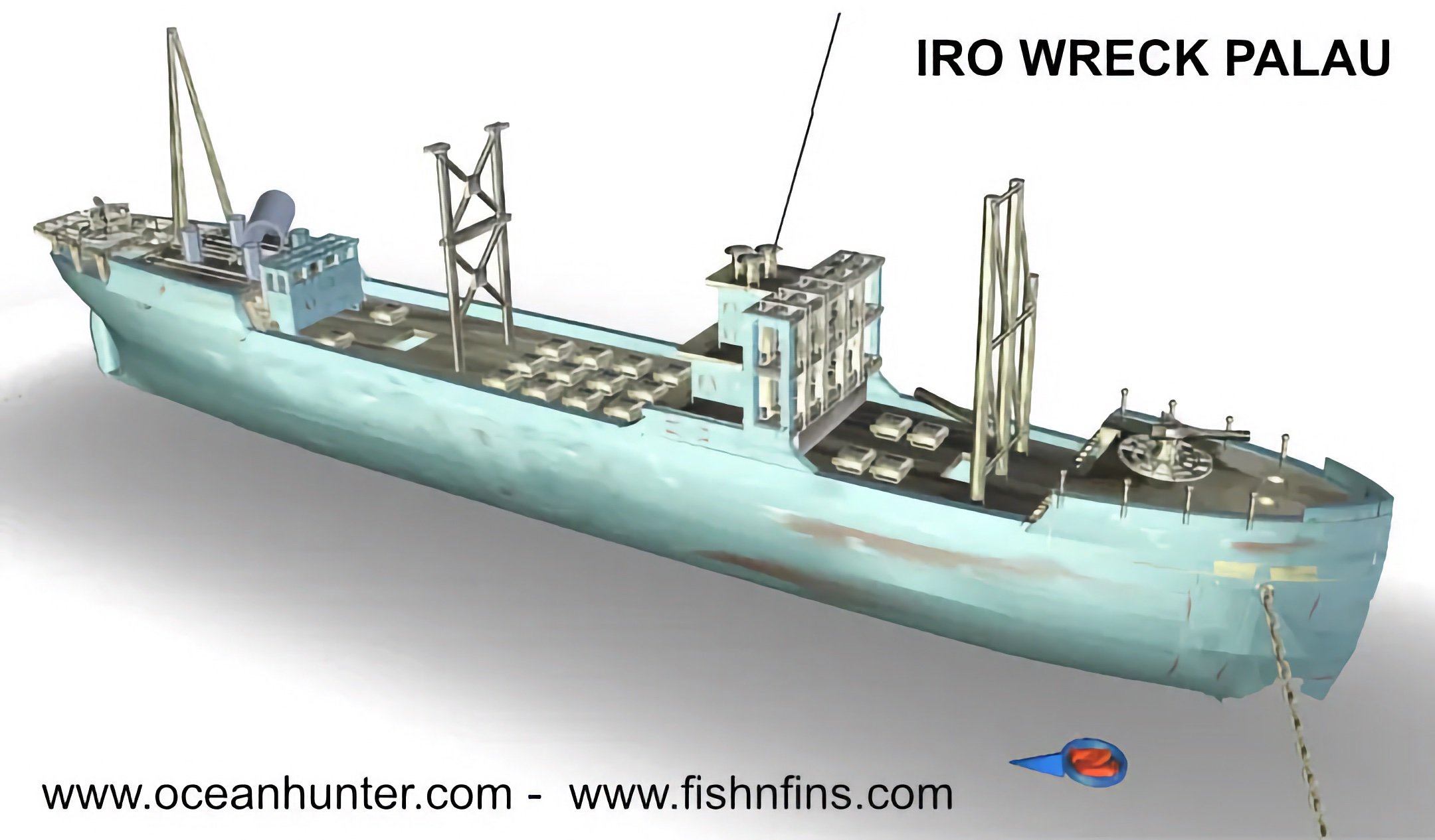 Fish ‘n Fins Illustration of the Iro showing the towers seen in my photos