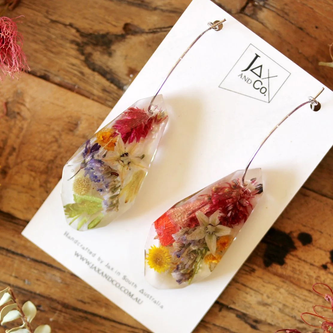 Large Geo Flower Hoop Earrings 1