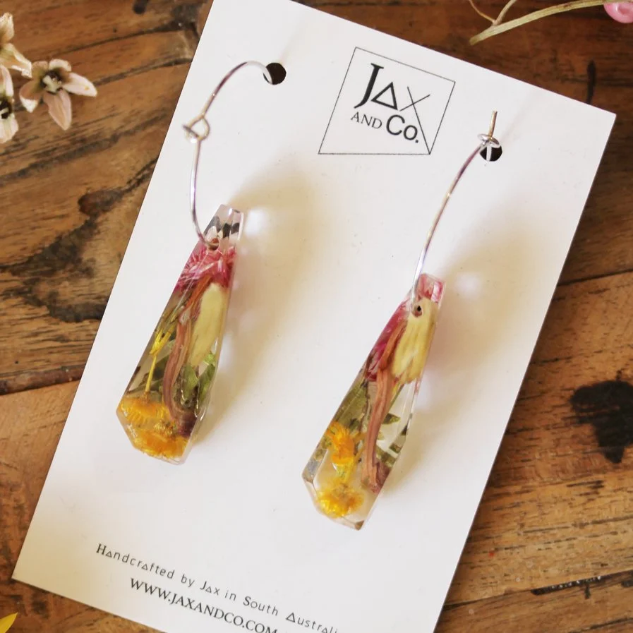 Medium Geo Flower Hoop Earrings 1