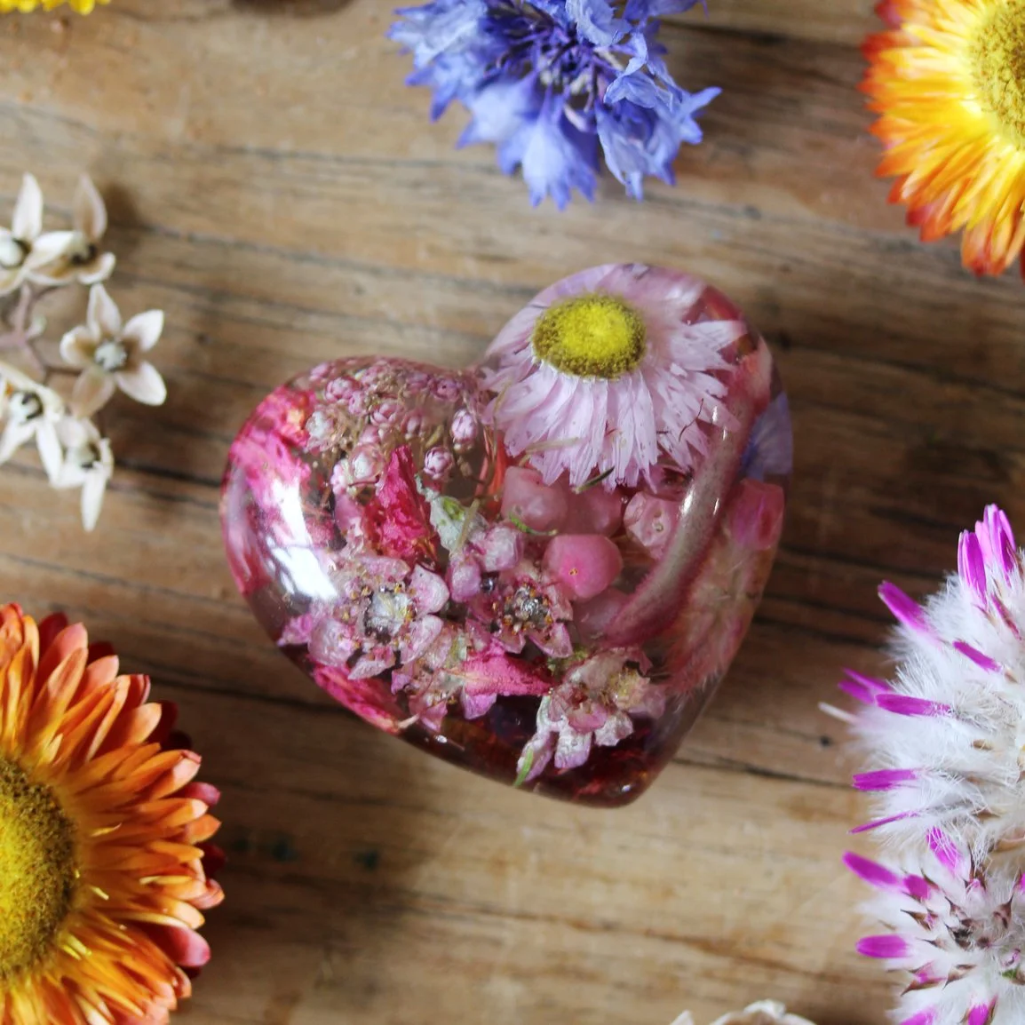 Botanical Heart Magnet - pink