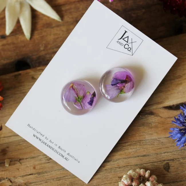 19 mm purple Botanical Studs 1