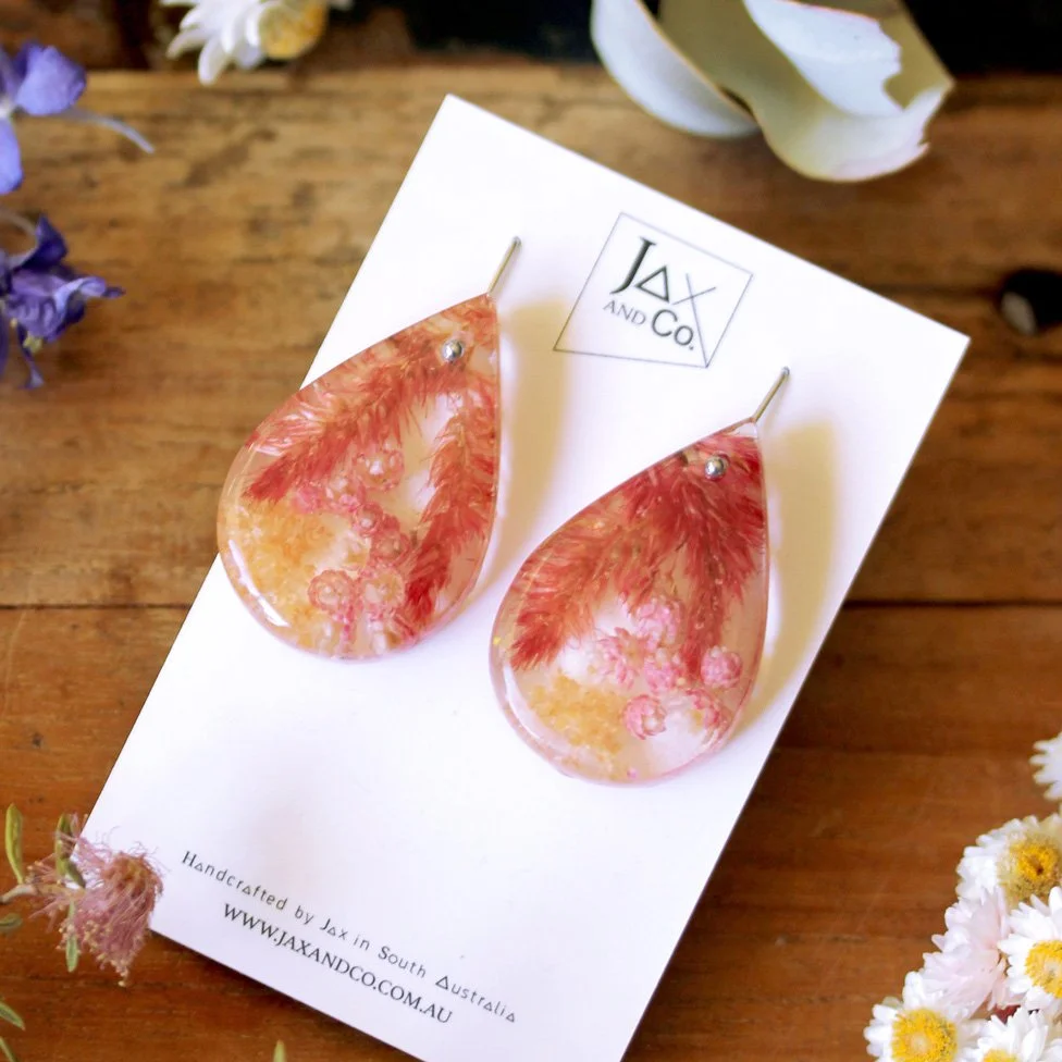 Small Mixed Pink bush Flower Drop Earrings