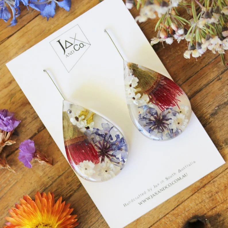 Small Mixed Bush Flower Drop Earrings 13