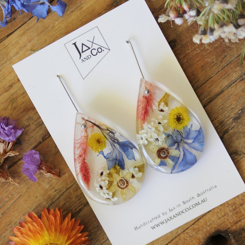 Small Mixed Bush Flower Drop Earrings