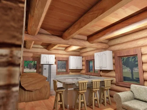 Log-Home-Made-In-Ontario-Canada-The-Riverside-Cabin-Log-Homes-Interior-Facing-Kitchen-Area-In-Front-Of-Living-Room.jpg