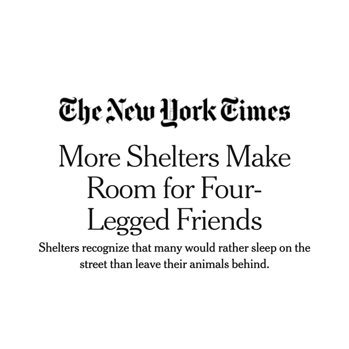 More Shelters Make Room for Four-Legged Friends