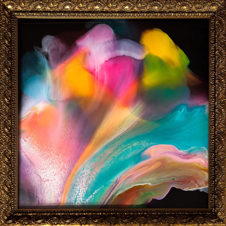   Perspex framed 80 x 80 cm  