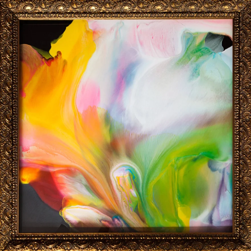   Perspex framed 80 x 80 cm  