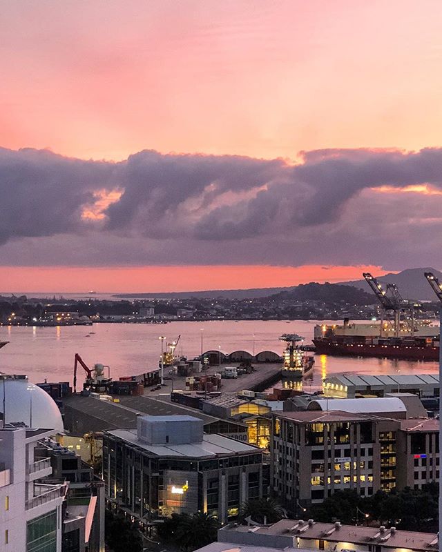 Hello weekend!
#thestatesmanapartments #sunrise #harbourview #saturday #morningmotivation #beautiful #viewfromthetop #newzealand #architecture #rangitotoisland 📱@__lisa_w__