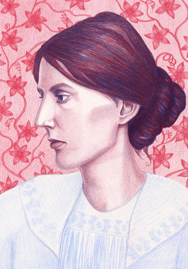 my final illustration of Virginia Woolf