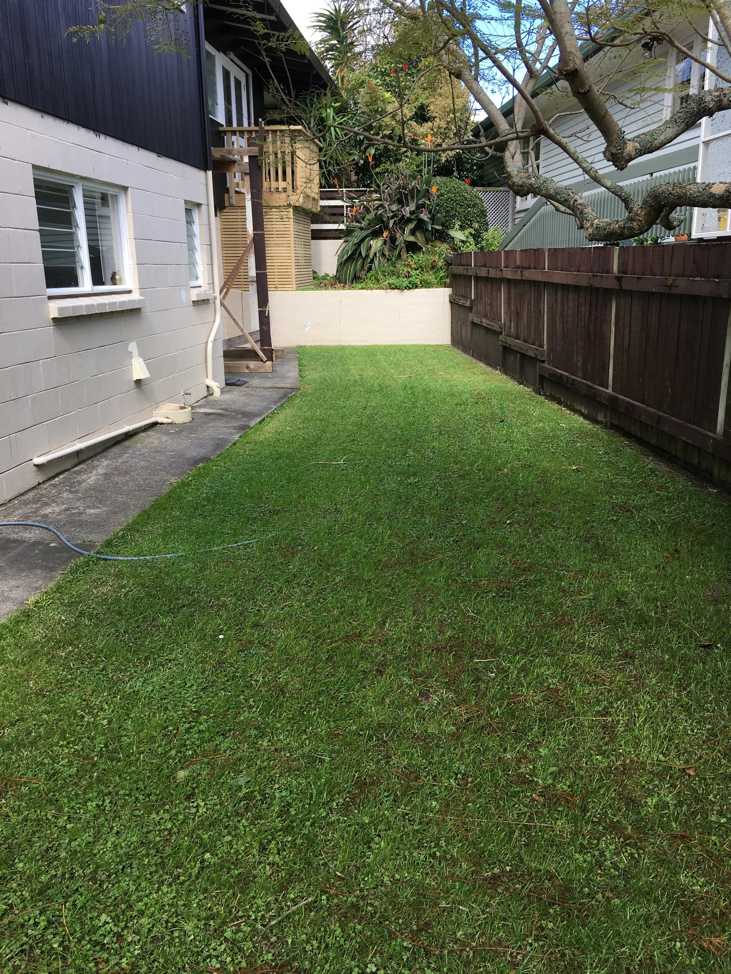 Our west facing garden awaiting landscaping this year