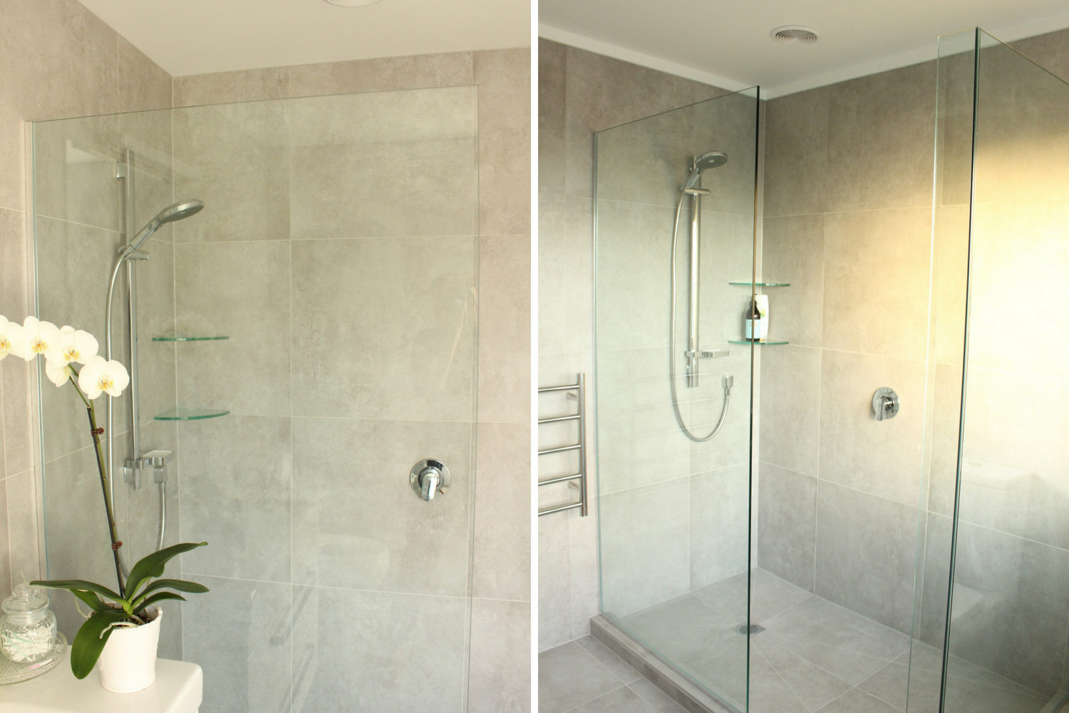 TWIN Showers - ensuite shower and guest bathroom shower