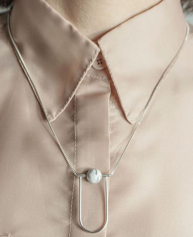 Find Necklace Neutra, carefully hand made in sterling silver by us in Stockholm! Available at @designtorget  in Sweden and EU via their online store!  For this picture, the beautiful garment is made by the Vasc Country Fashion Label based in Barcelon