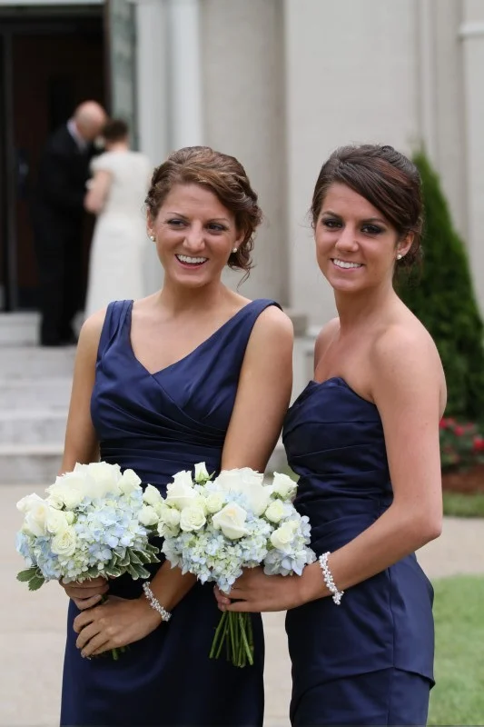 Blue Bridesmaid Dress - Silver Bridesmaid Jewelry