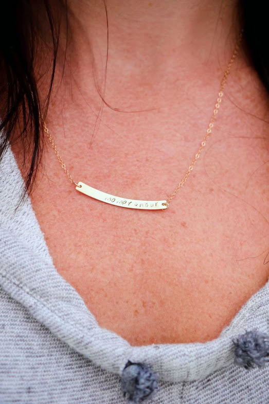 Personalized Necklace - Curved Bar Necklace