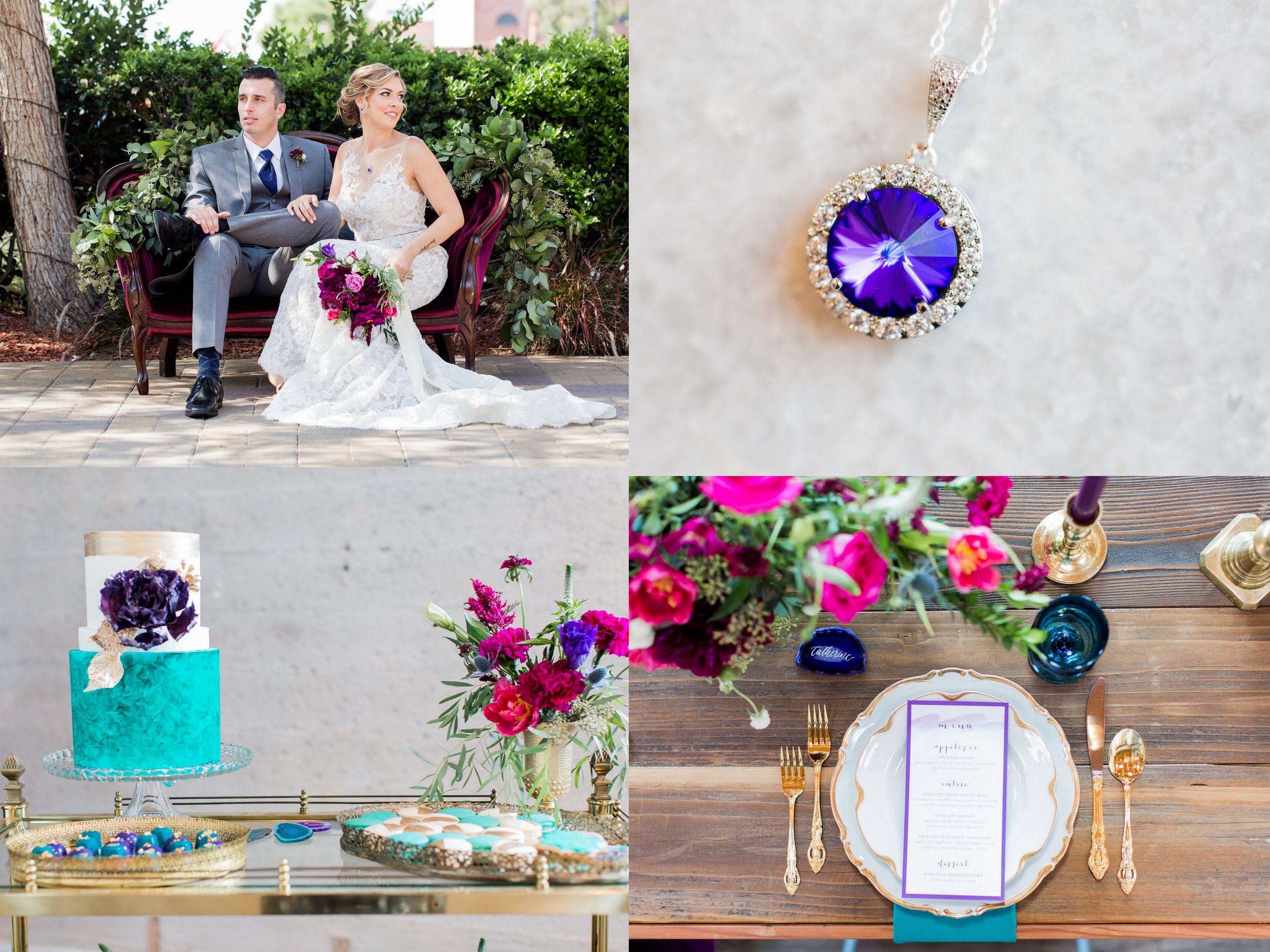 Purple Swarovski Necklace - Jewel Toned Wedding