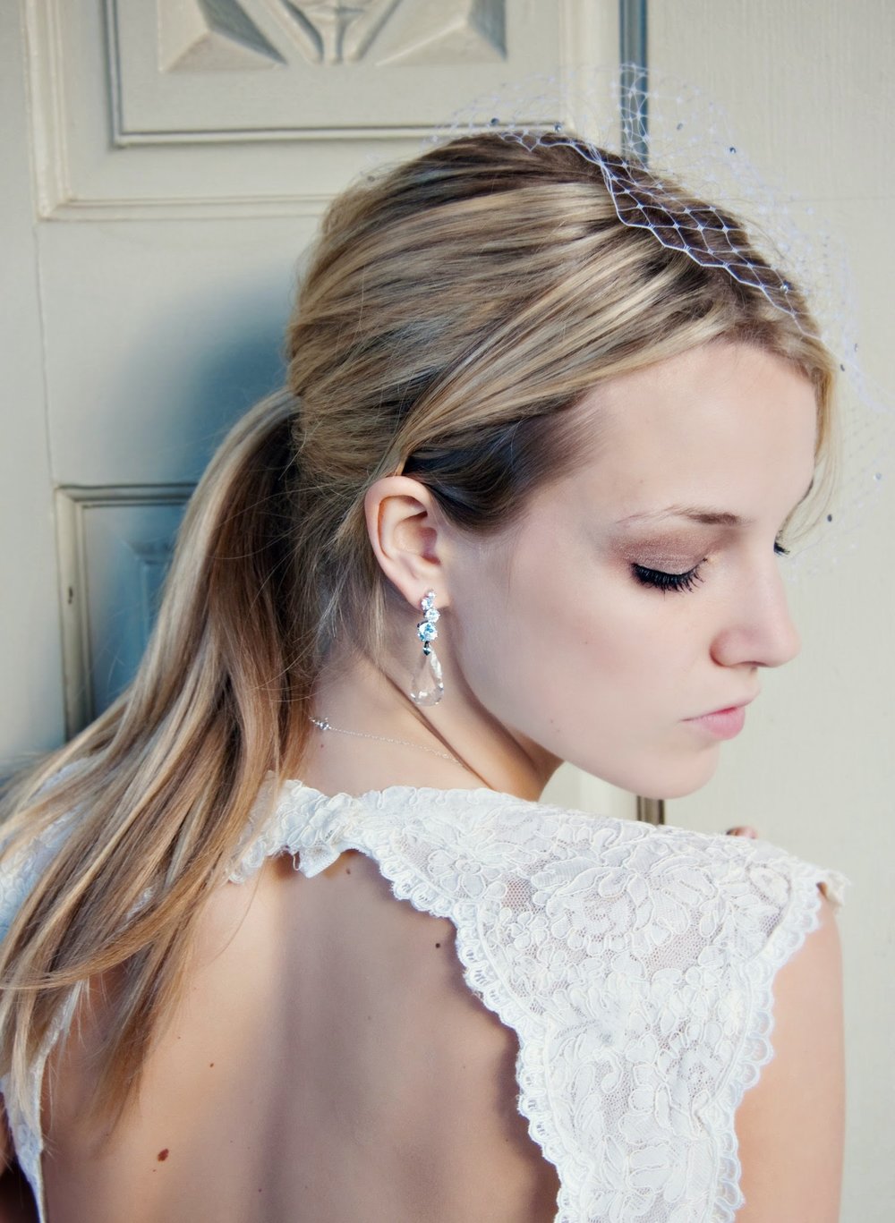 Long Bridal Earrings - Cubic Zirconia Earrings