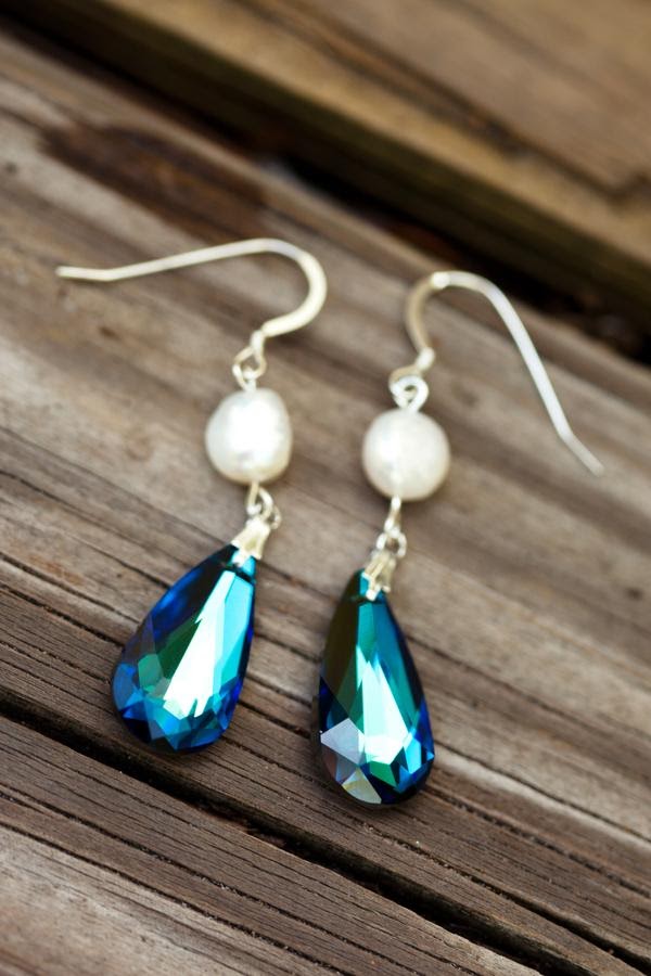 Peacock Bridal Earrings - Wedding Earrings