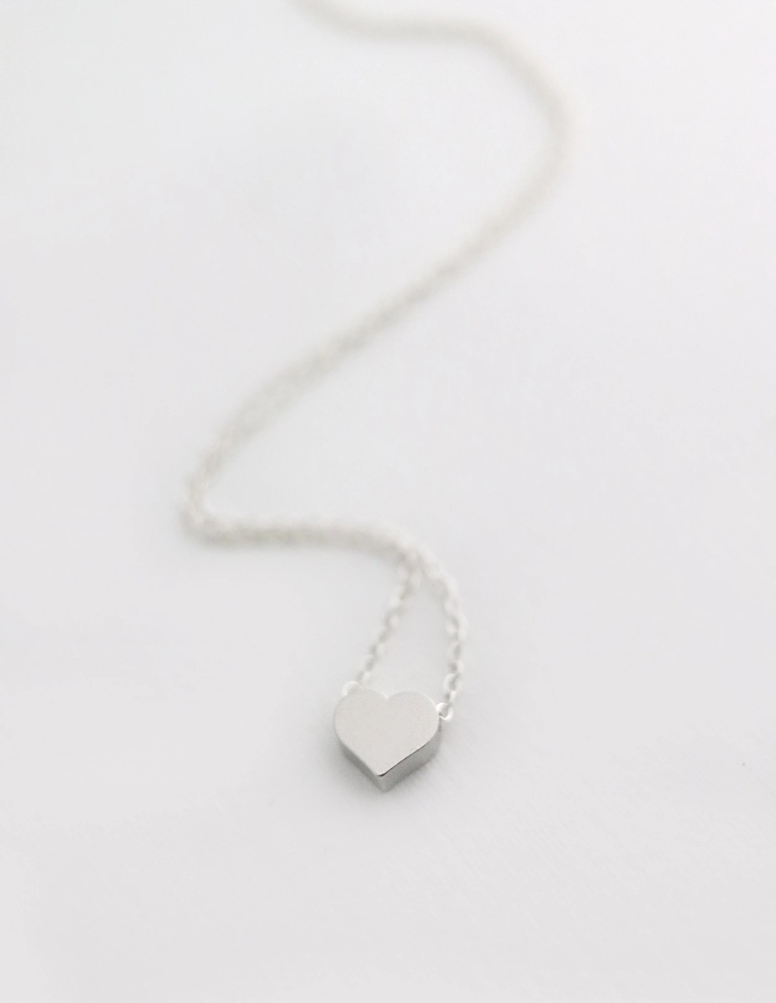 Tiny Heart Necklace on Sterling Silver Chain