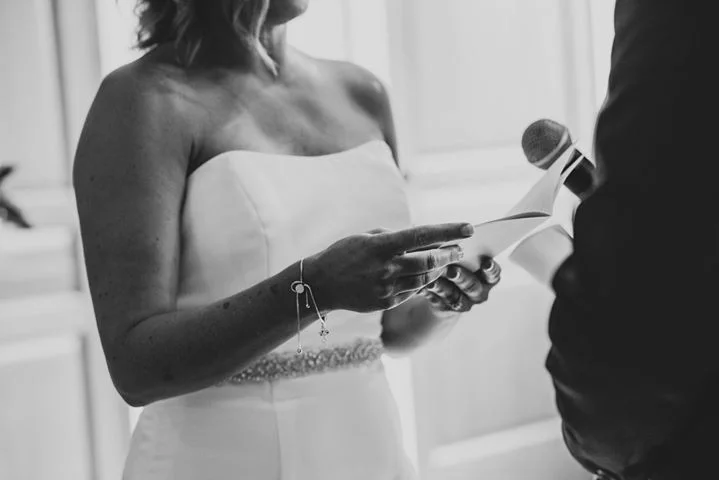Reading their vows to each other. Picture by The Youngs .