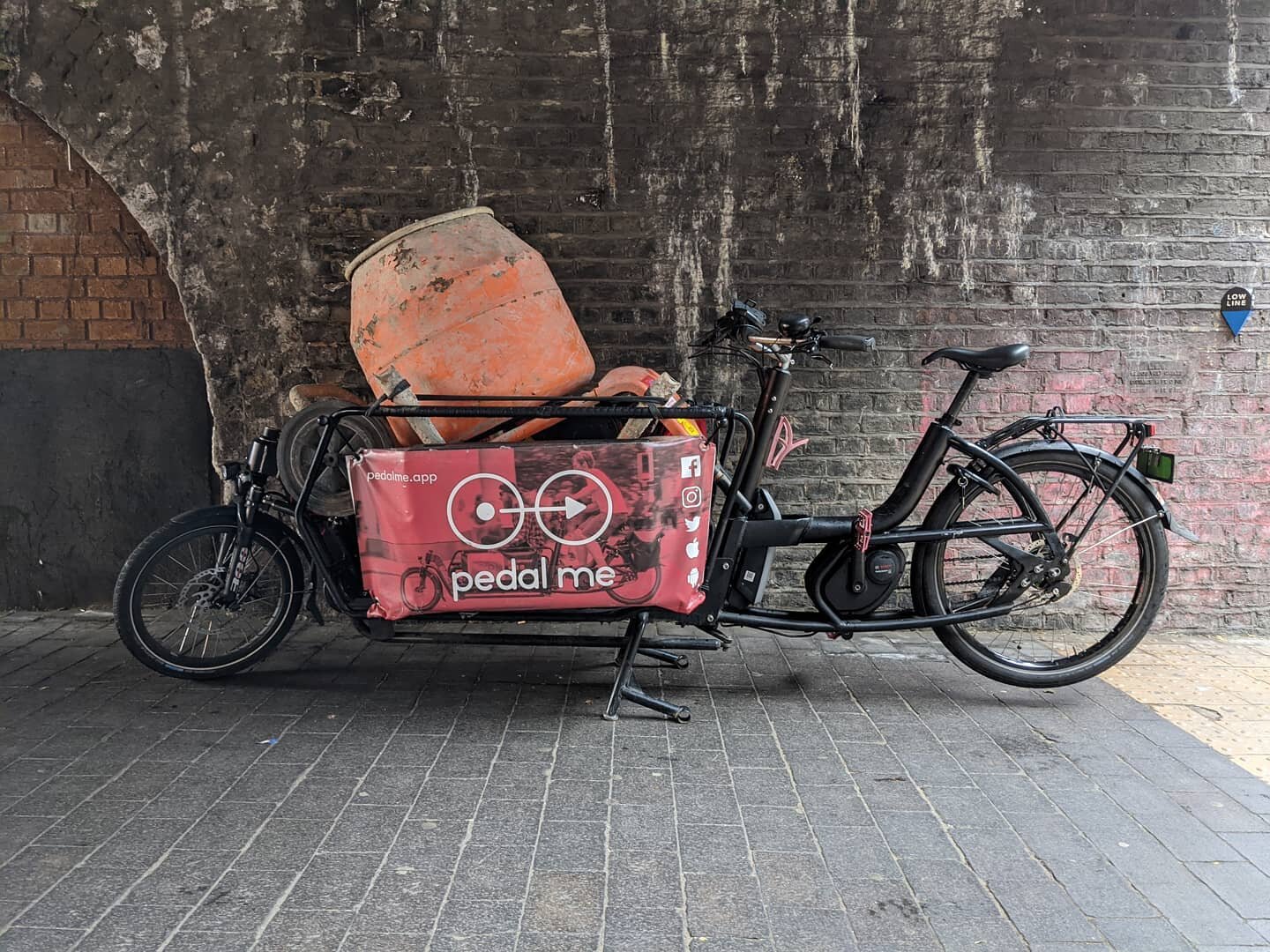 Plant by bike. @pedalmeapp #cargobike #cementmixer