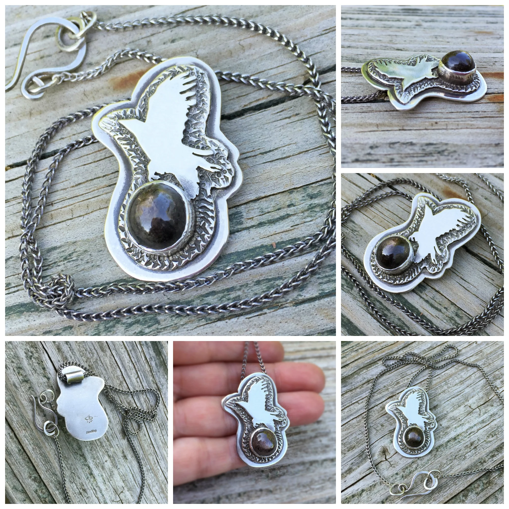 Raven steals the world necklace with raw ruby (Sold)