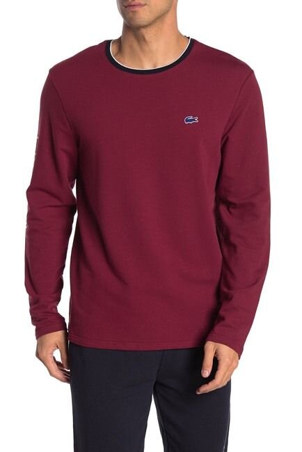 Lacoste Front Chest Logo Long Sleeve T-Shirts On Sale For 48% Off ...