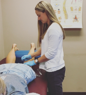 Here I am performing Integrative Dry Needling for a hamstring strain.
