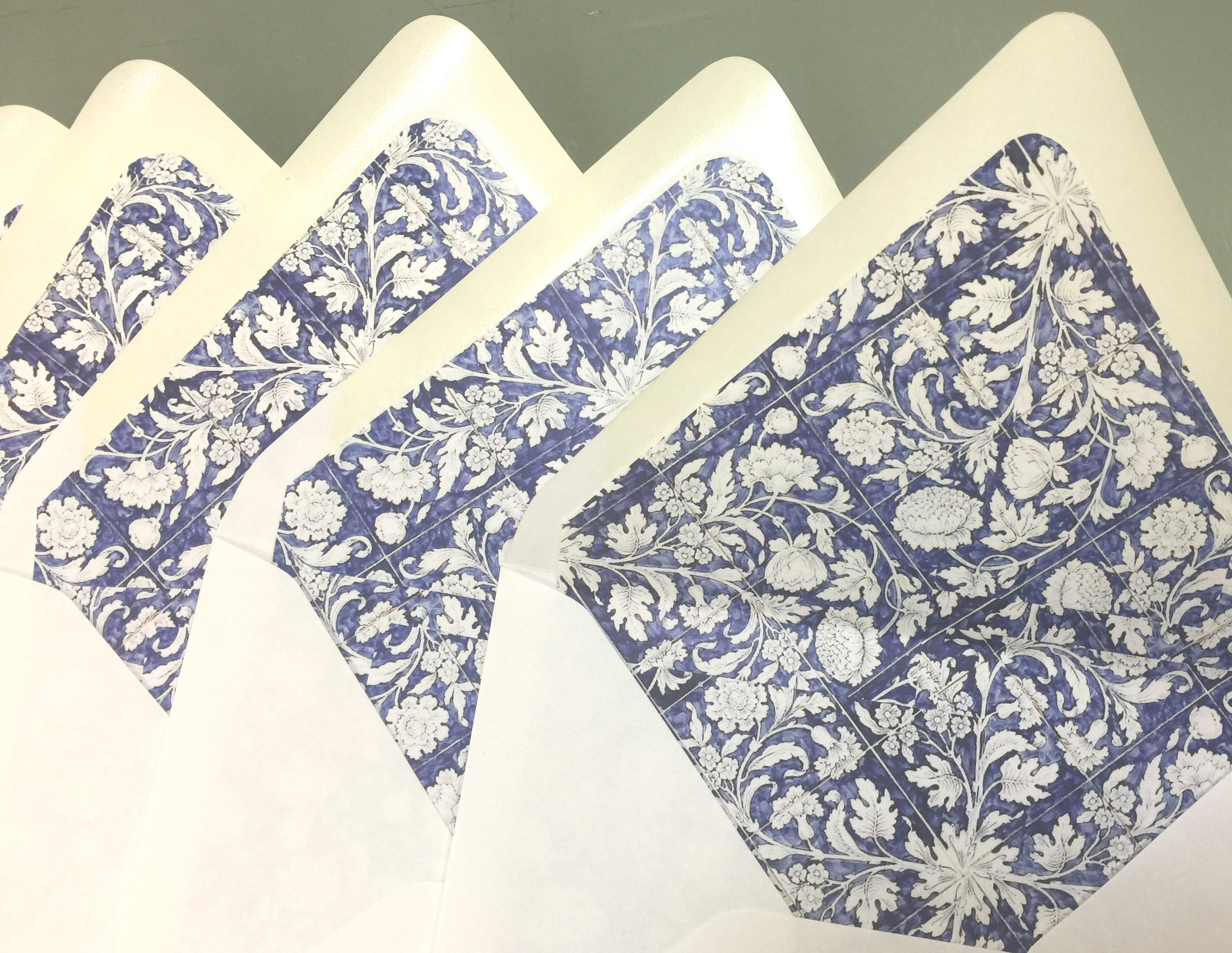 Crave Design | wedding invitations | custom envelope liner | cobalt blue | classic chic