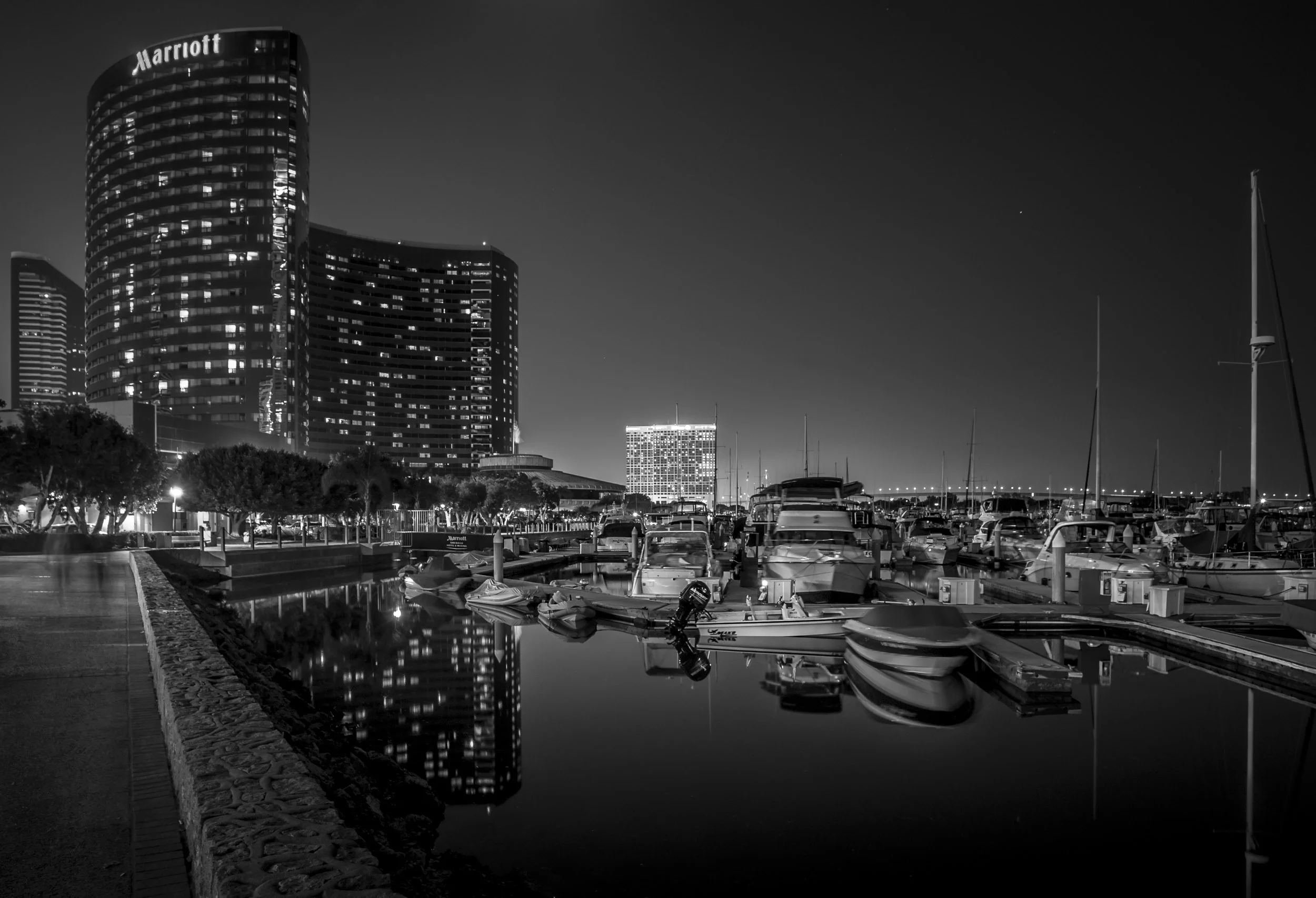 MARRIOT MARQUIS FROM SEAPORT VILLAGE, SAN DIEGO, CALIFORNIA.