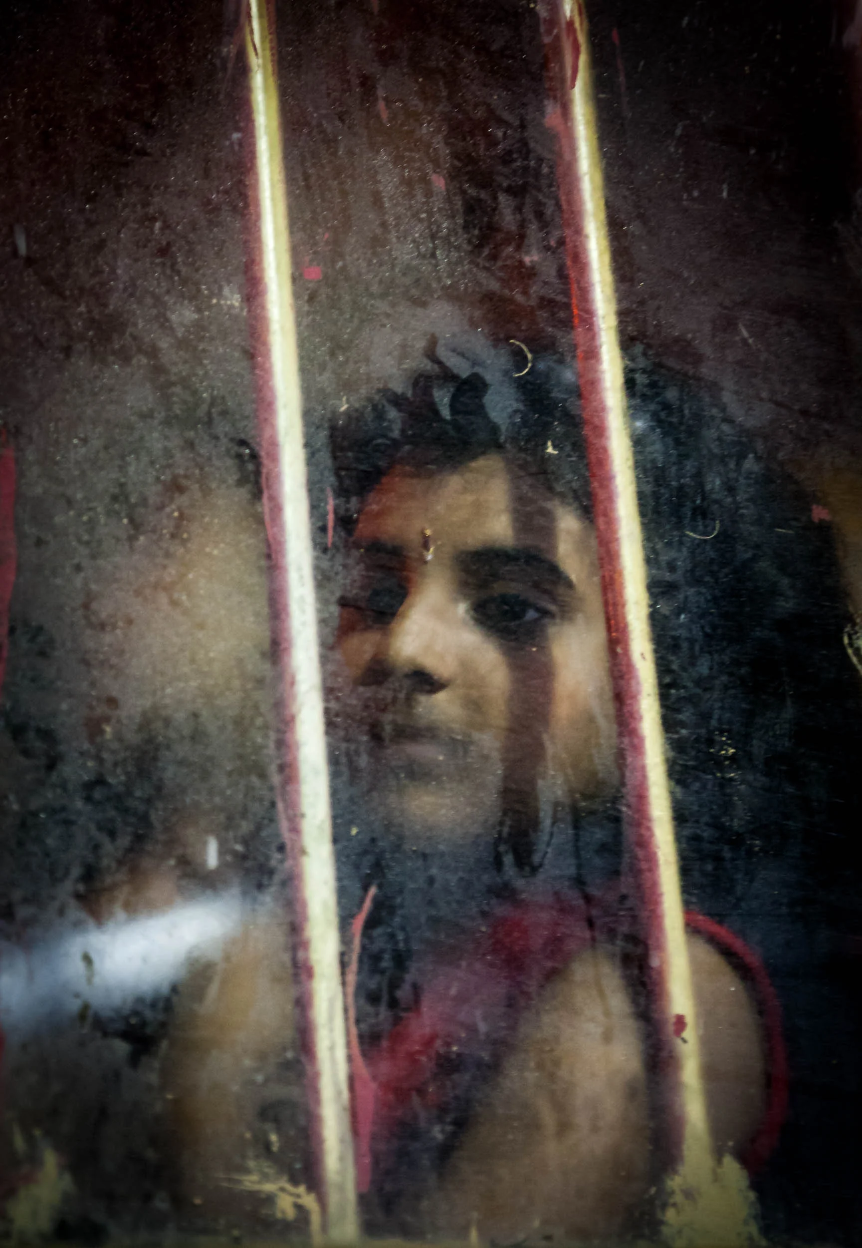 ON BUS IN VALLICKAVU, KERALA, SOUTH INDIA.