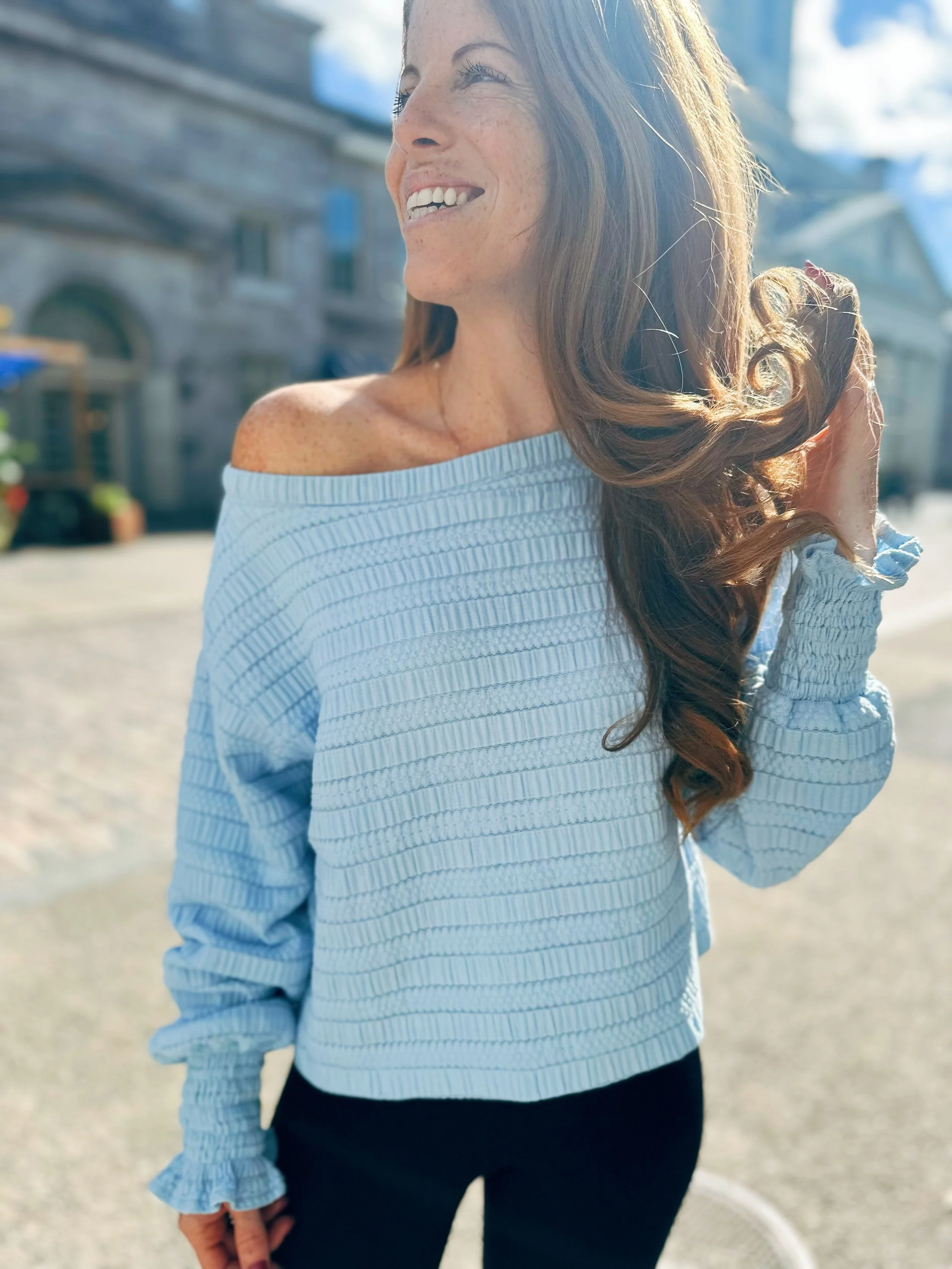 Le pull CIEL BLEU ( doublé polysilk)