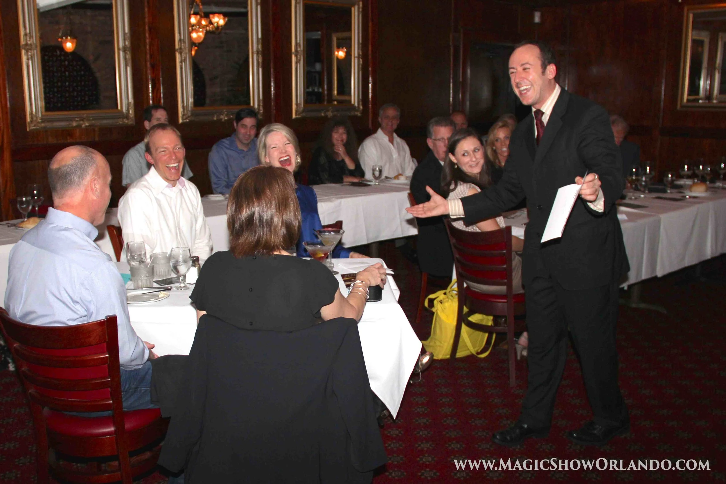 Orlando Magician Kostya Kimlat performs a magic dinner show at Christern's