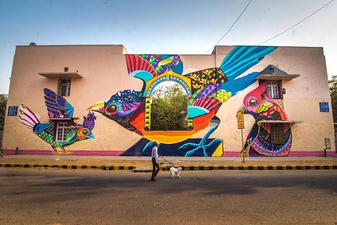 'Colours of the Soul' by SENKOE for St+Art Lodhi Art District, photo by Akshat Nauriyal