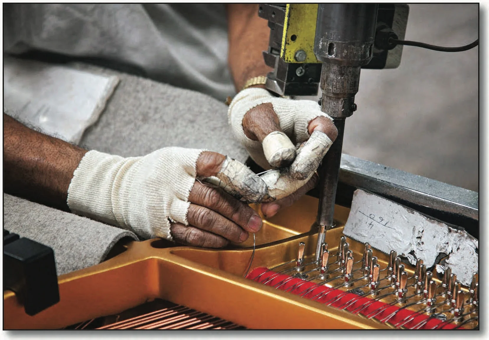 Stringing the piano