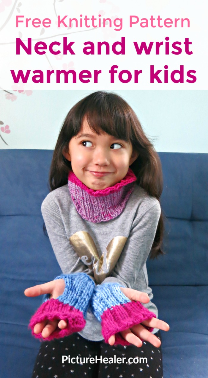 Childrens knitted neck warmer pattern