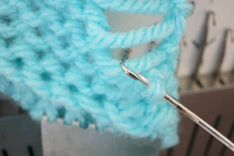 Repeat on every stitches above.