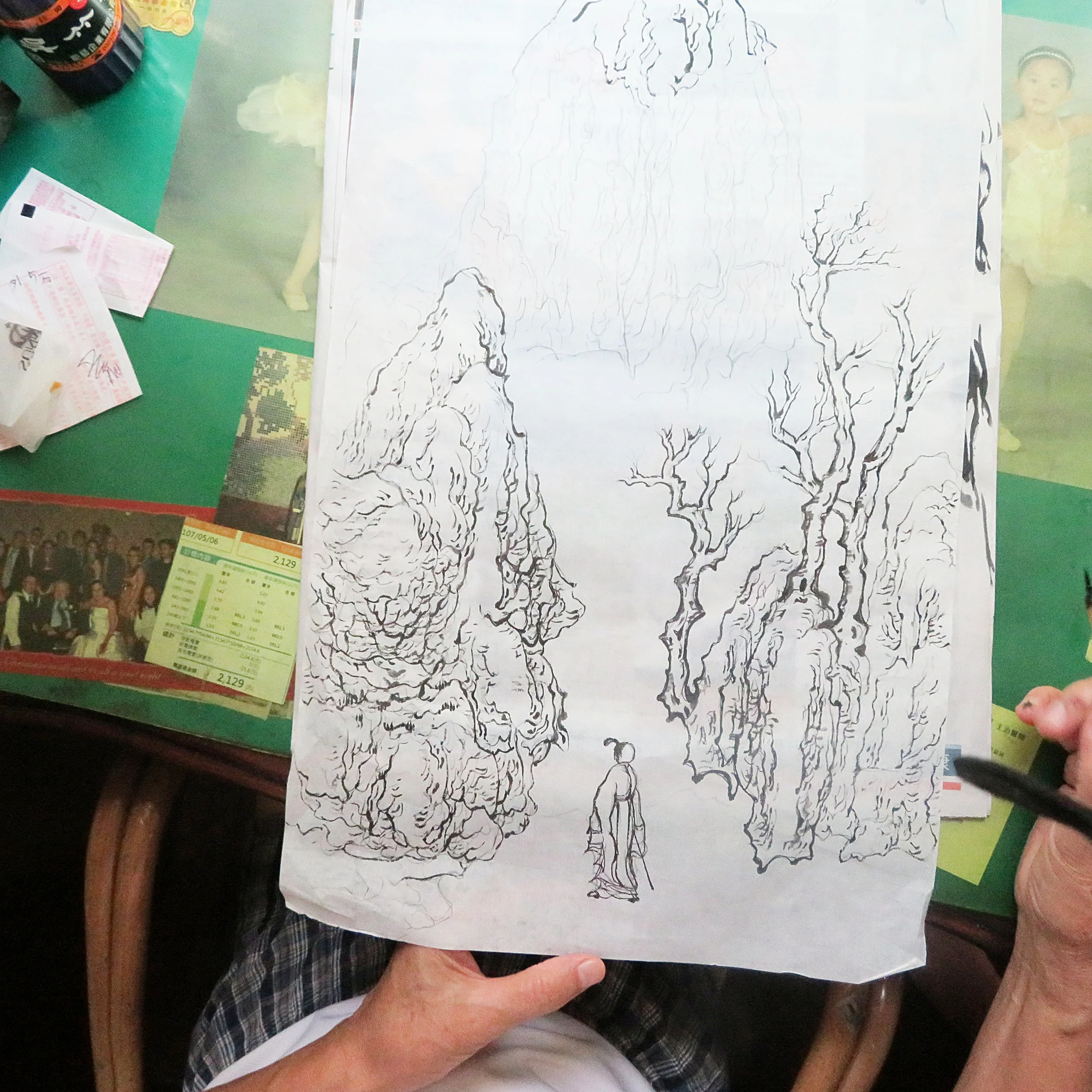 My father's Chinese landscape ink painting