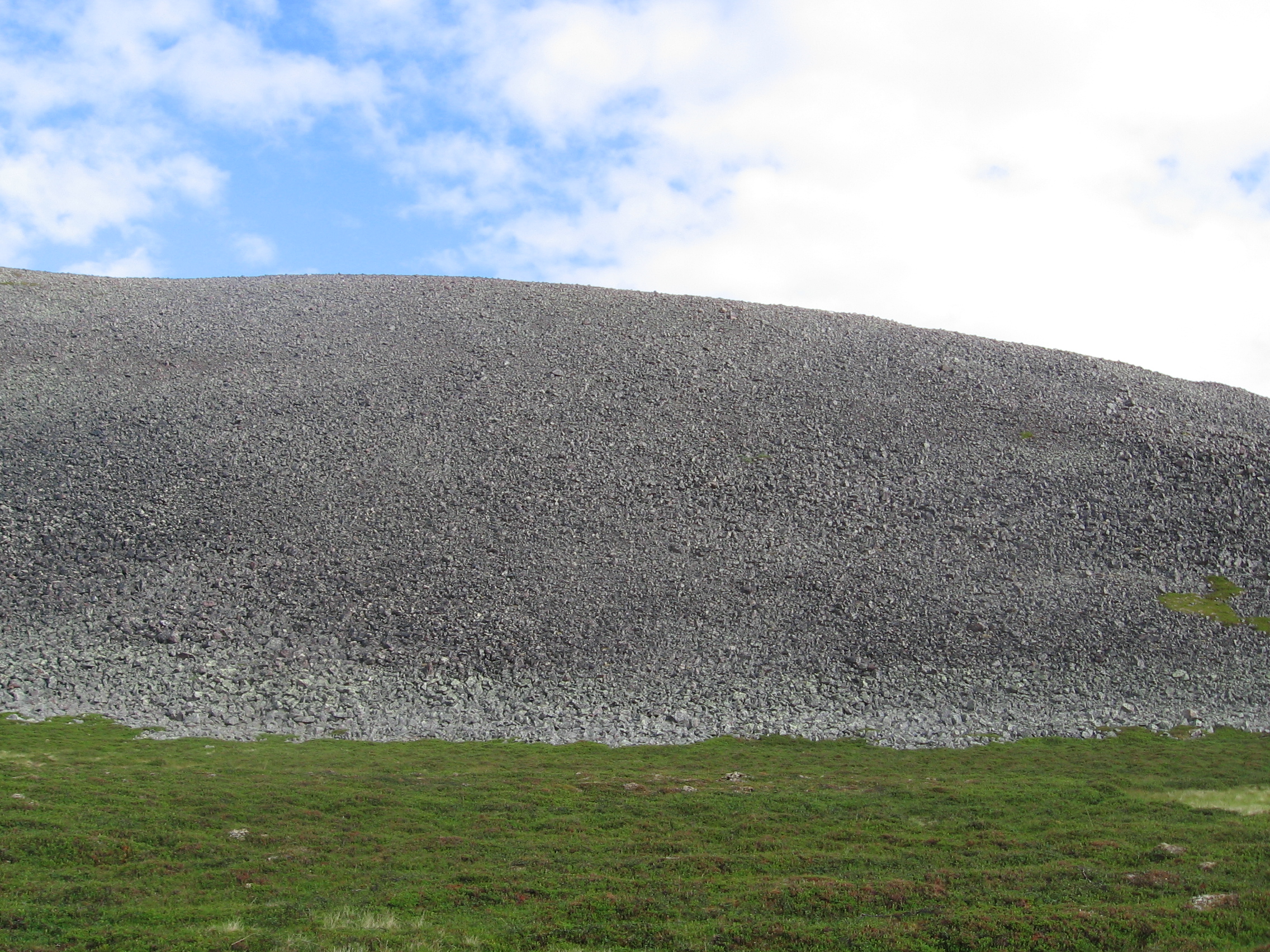 A pile of stones near the coastline.