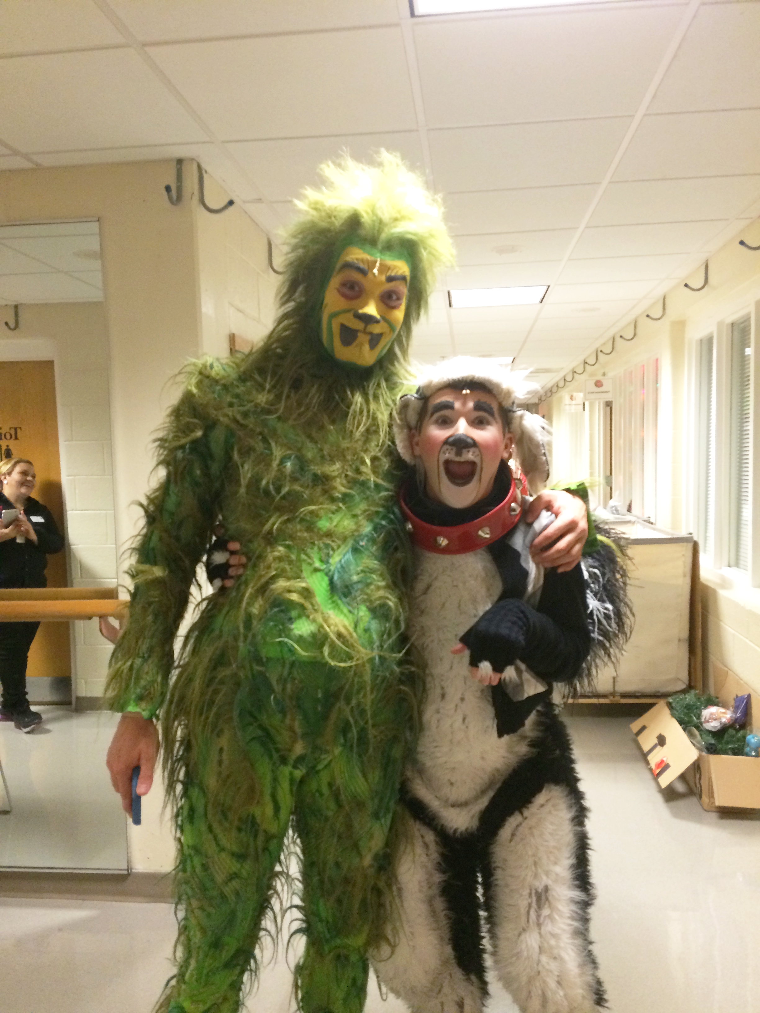 Backstage at "How the Grinch Stole Christmas"